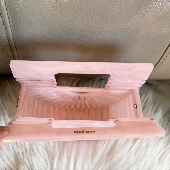 Cult Gaia Acrylic Ark Clutch Mini Top Handle Bag Pink Cocktail Party Wedding